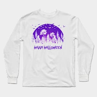 Happy halloween in a forest Long Sleeve T-Shirt